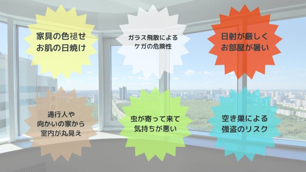 窓ガラスに関するお悩みを表した画像